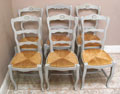 set of 6 painted provencal style chairs